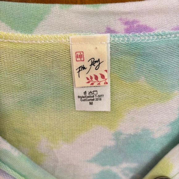 7th Ray brand Tunic style Mashup Tye‎ Dye floral stripe - Picture 5 of 10